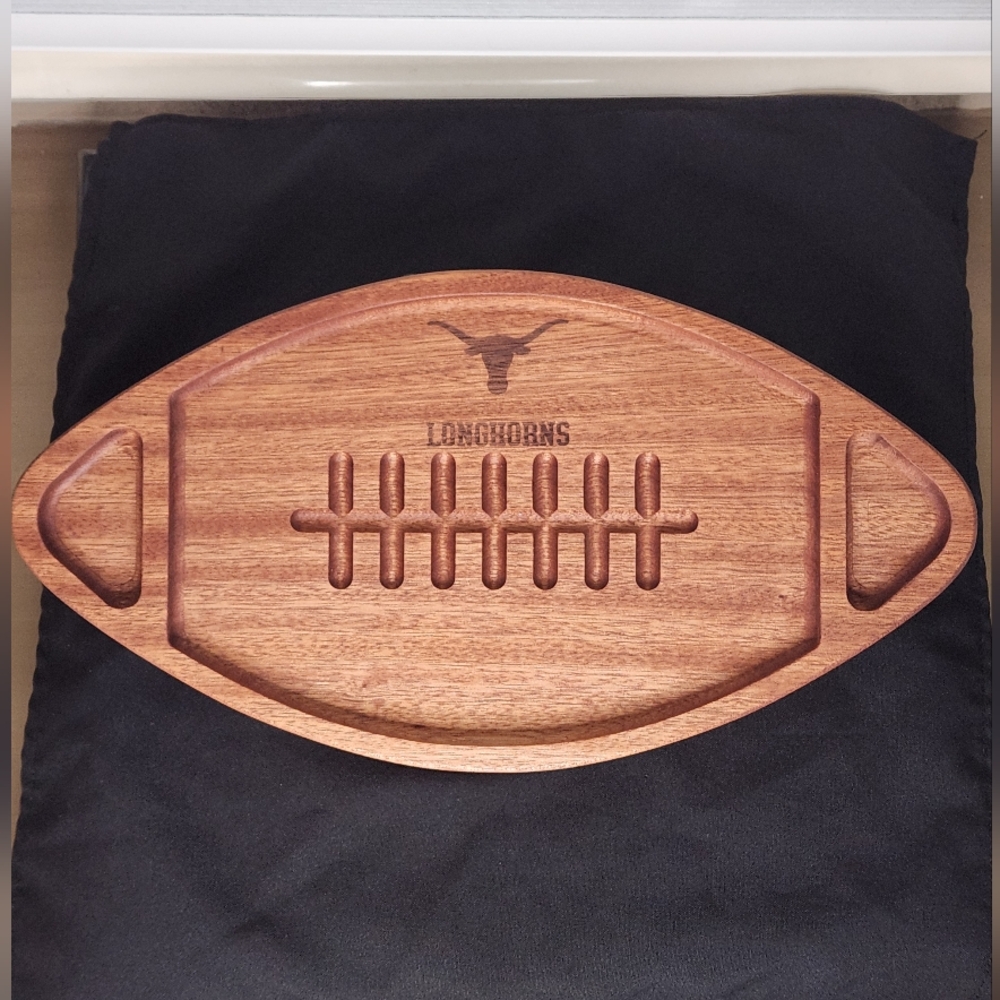 NWOT Collectible Football Shapes UT Austin Longhorns Serving Tray Cheeseboard